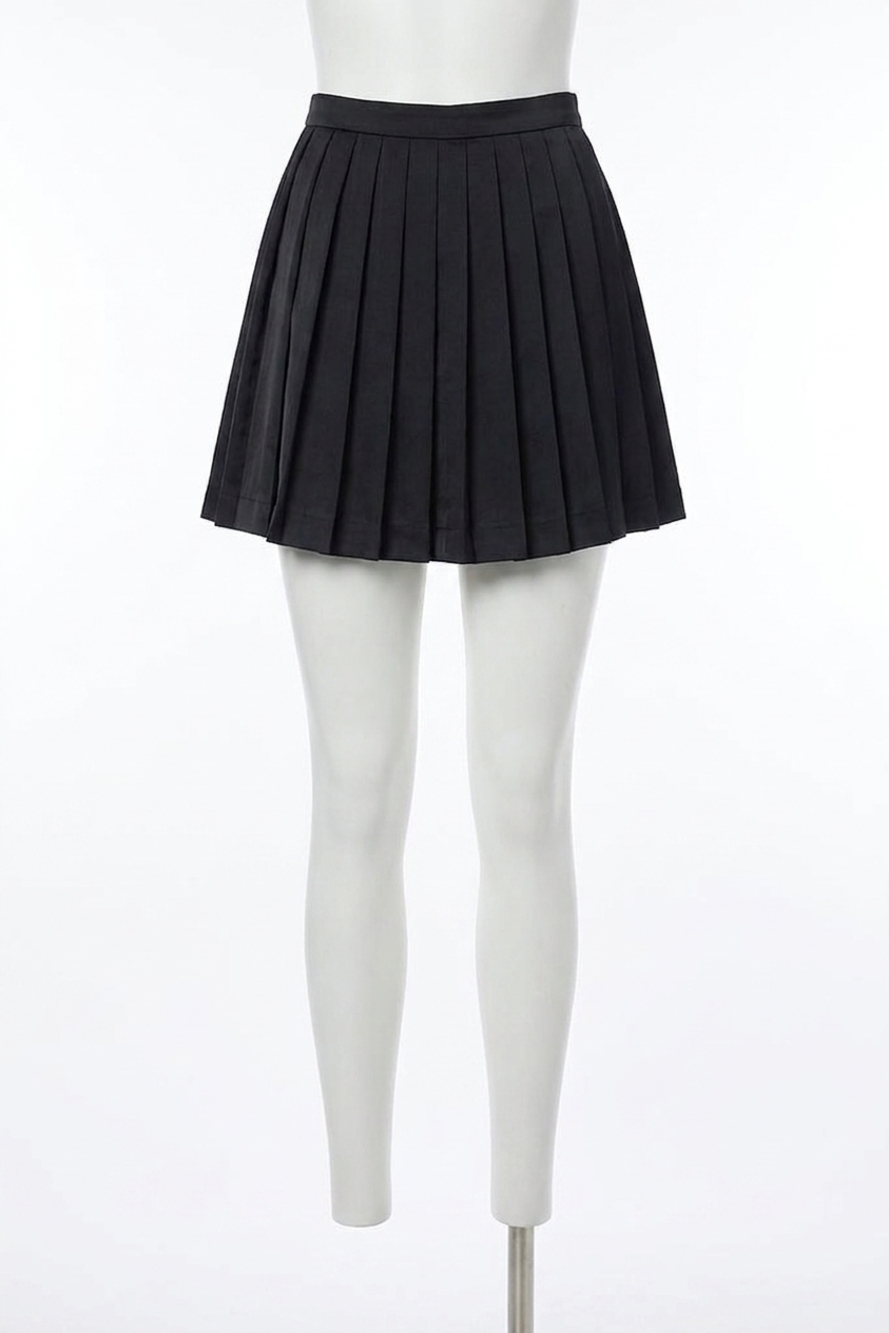 NEW NIA bobbi satin pleated skort in black